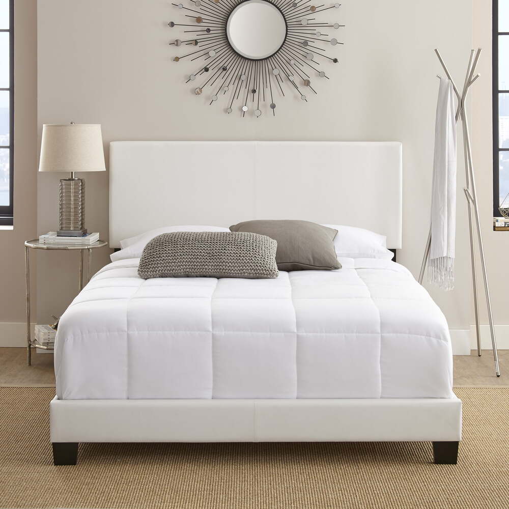 giường da màu trắng