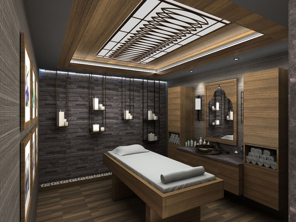 Giường spa gỗ phong cách đơn giản