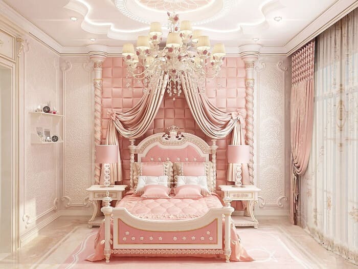 Giường ngủ cho bé gái 7 tuổi công chúa