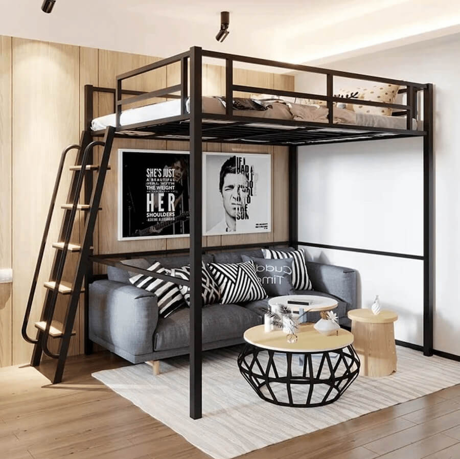 Thiết kế giường ngủ gác xép kết hợp không gian nội thất tiện nghi