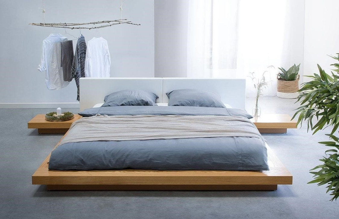 giường ngủ trệt tối giản 
