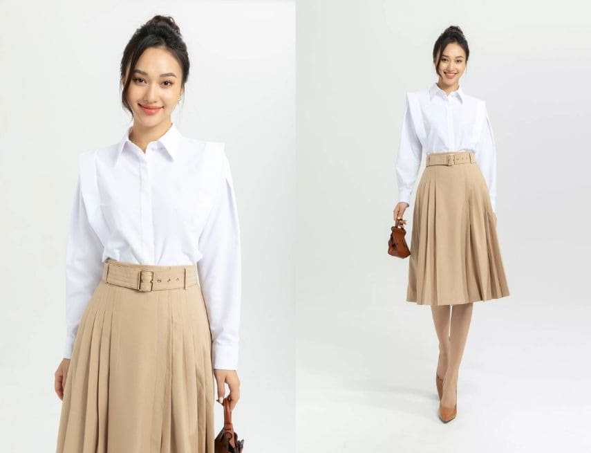 Váy đầm màu trắng kem cổ điển vintage dáng xòe công sở đi tiệc thanh lịch  hàng thiết kế đủ size s m l | Shopee Việt Nam