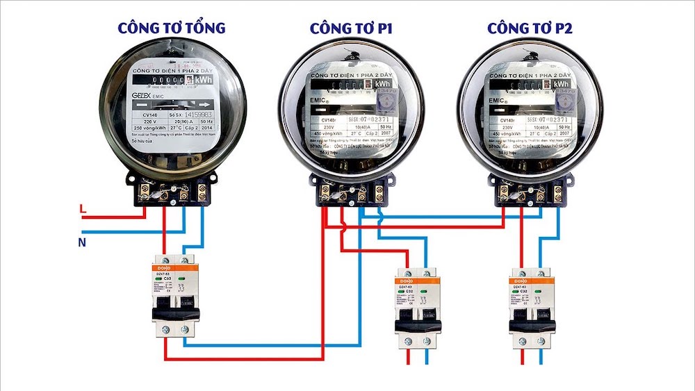 Công tơ điện 1 pha 2 dây