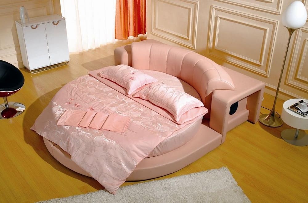 giường tròn hồng 