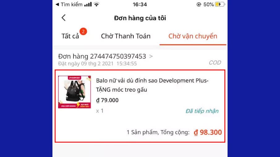 Lựa chọn vào đơn cần huỷ tre6n lazada