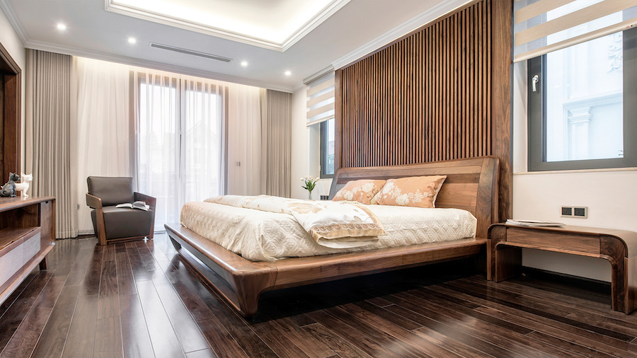 Giường làm bằng gỗ óc chó thường rất bền - Đây là loại gỗ tốt nhất để làm giường