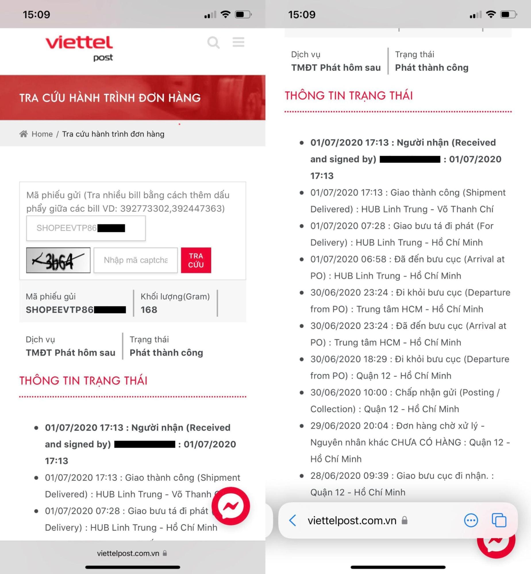 tra mã vận đơn viettel post