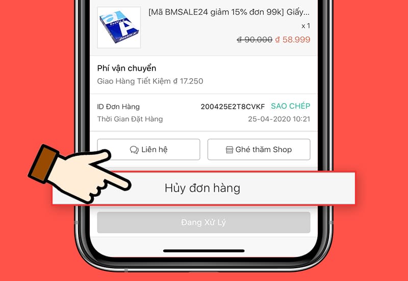 cách hủy đơn hàng trên shopee lần 2