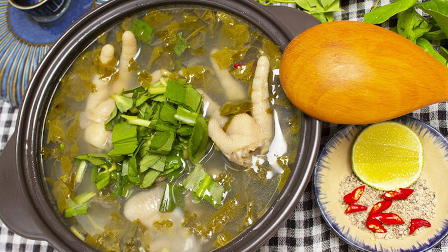 cách nấu canh gà lá giang 