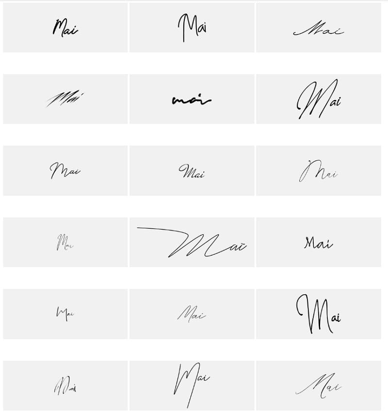 Mẫu chữ ký cho tất cả những người thương hiệu “Mai” đẹp