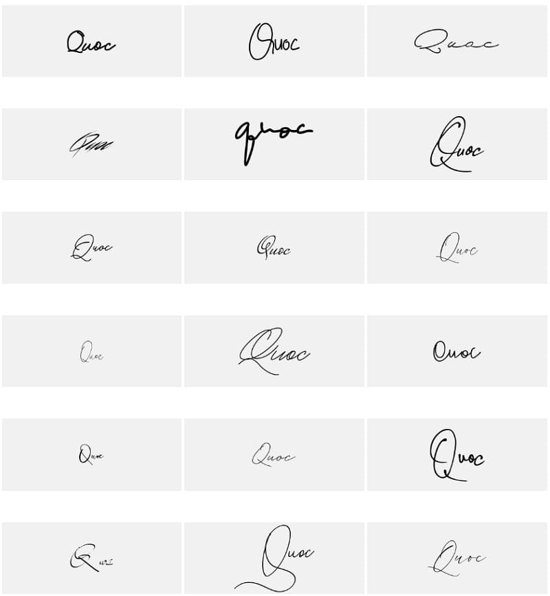 Mẫu chữ ký cho tất cả những người thương hiệu “Quốc” đẹp