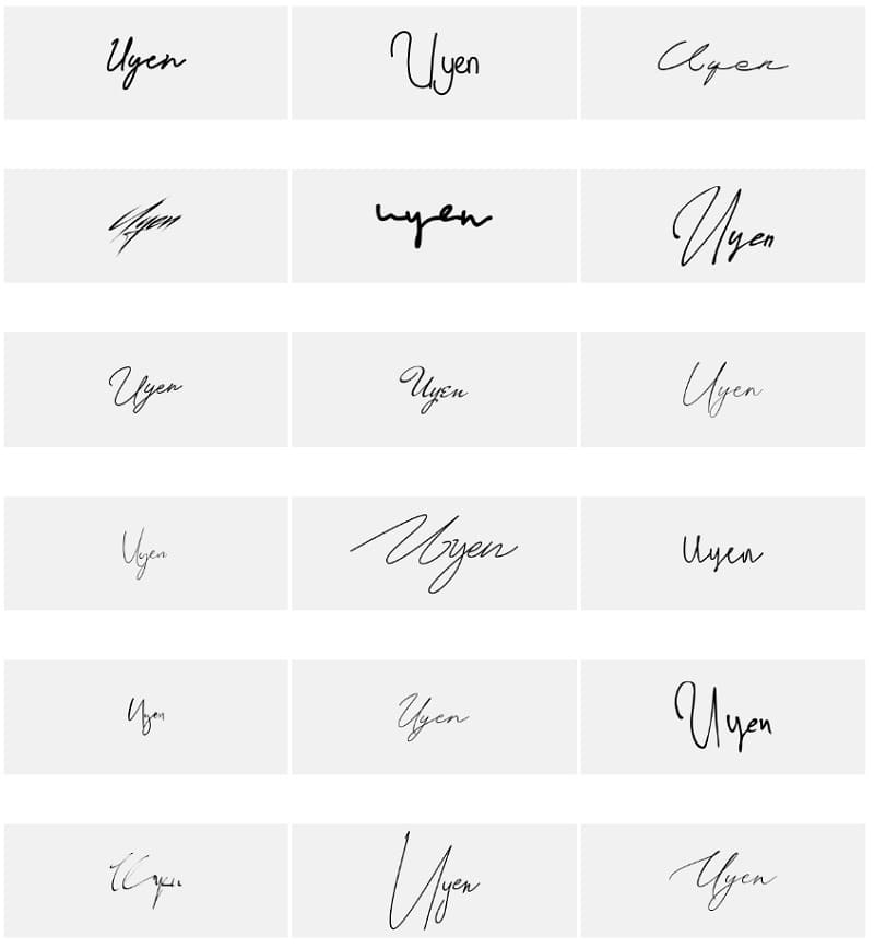 Mẫu chữ ký cho những người thương hiệu “Uyên” đẹp