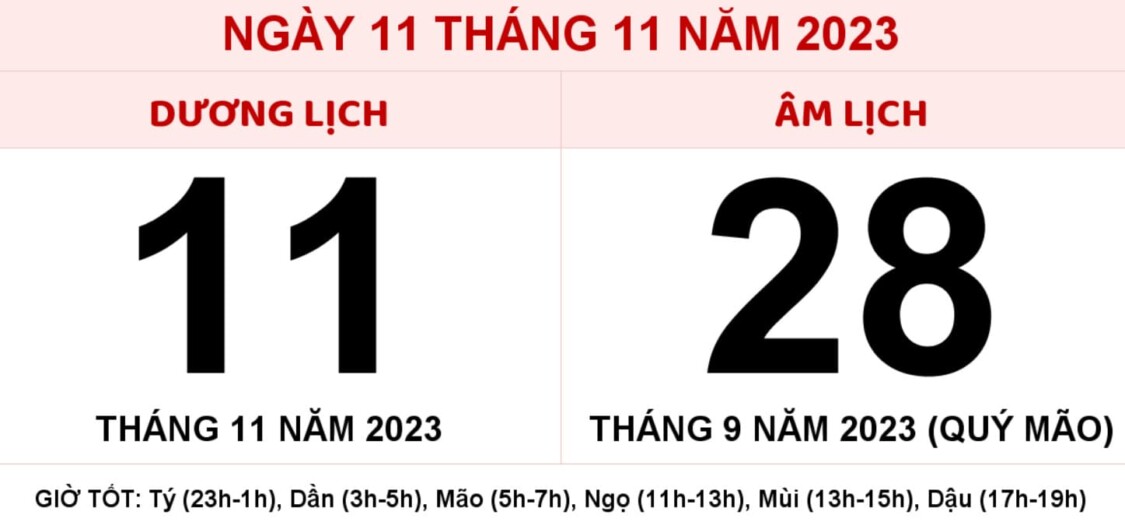 Ngày 11/11/2023 là ngày tốt