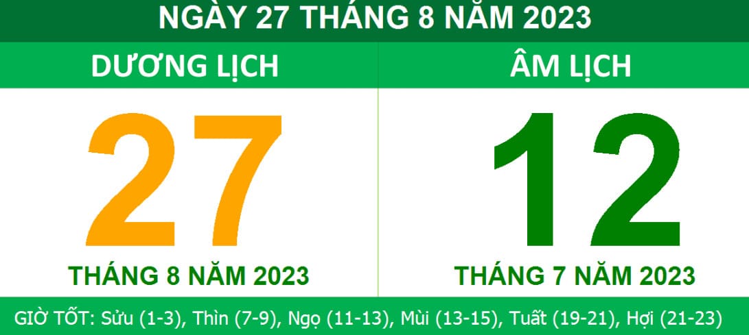 27/08/2023 là một ngày tốt