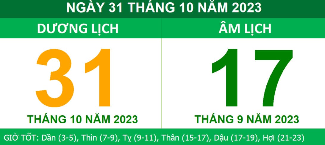 Ngày 31/10/2023 là một ngày xấu 