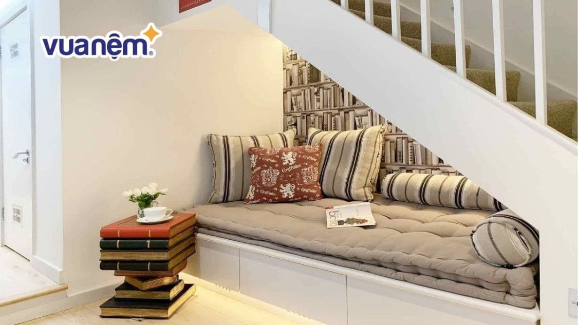 đặt giường ngủ dưới gầm cầu thang