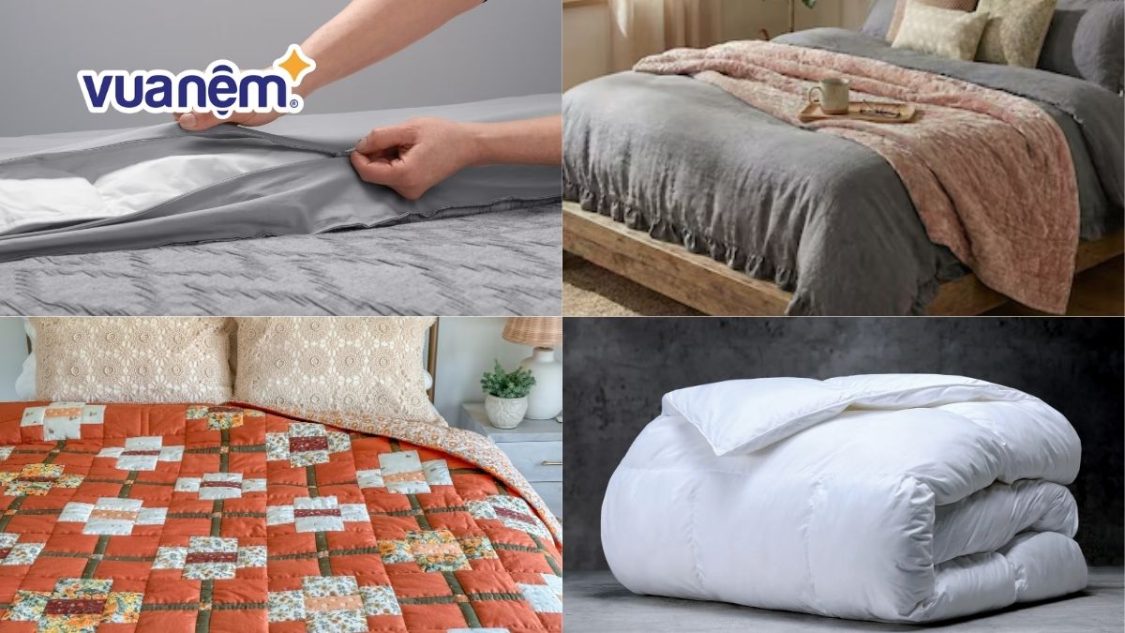Coverlet, Duvet, Quilt và Comforter có gì khác nhau