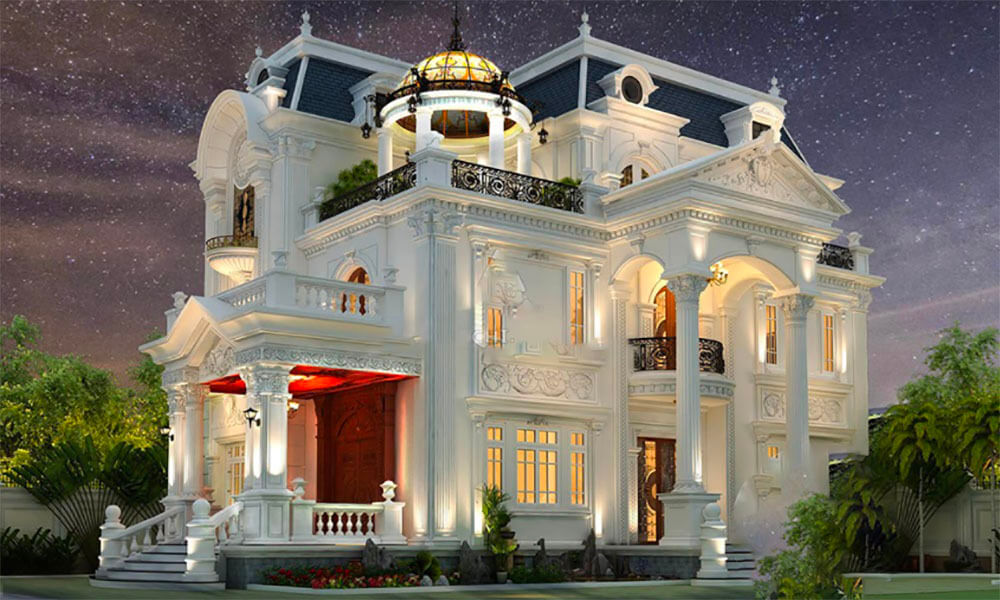 Dinh thự tại Phú Thọ là công trình nổi bật cùng nét kiến trúc hài hoà, đẹp mắt