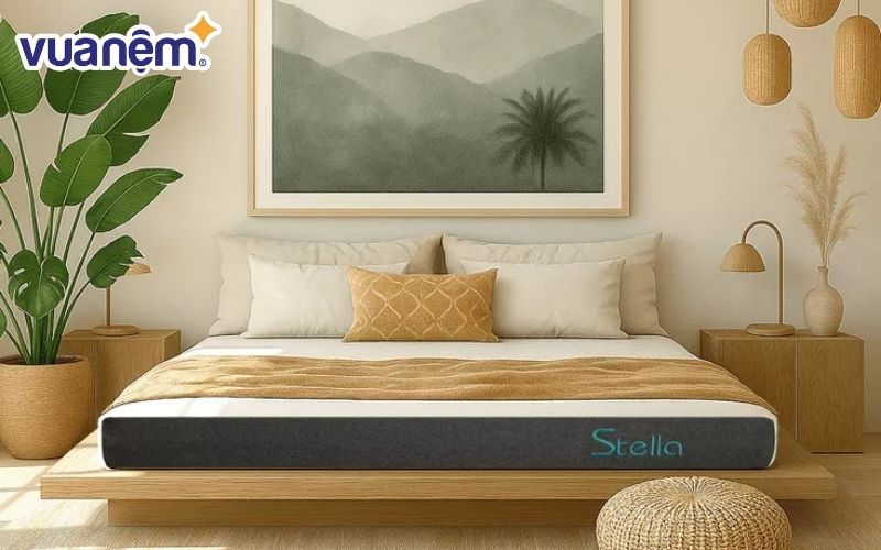Nệm cao su foam Kim Cương Stella 15 cm thiết kế sang trọng