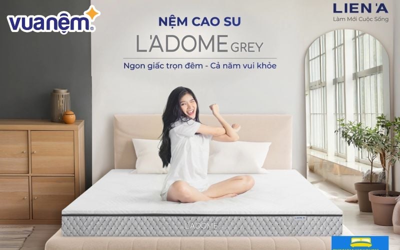 Nệm cao su L'ADOME Grey Premium có khả năng kháng khuẩn, khử mùi và chống nấm mốc