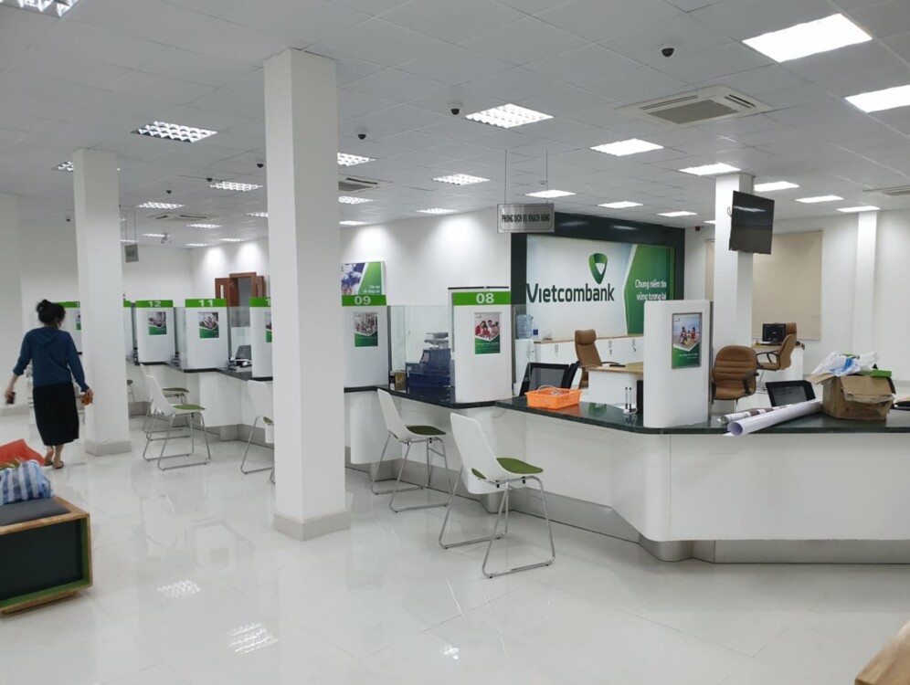 phòng giao dịch của Vietcombank tại hà đông