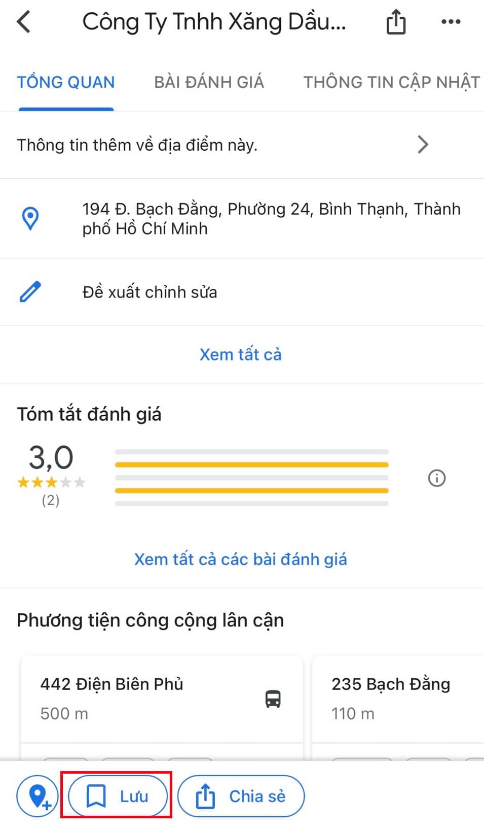 tìm cây xăng gần nhất trên ứng dụng google map