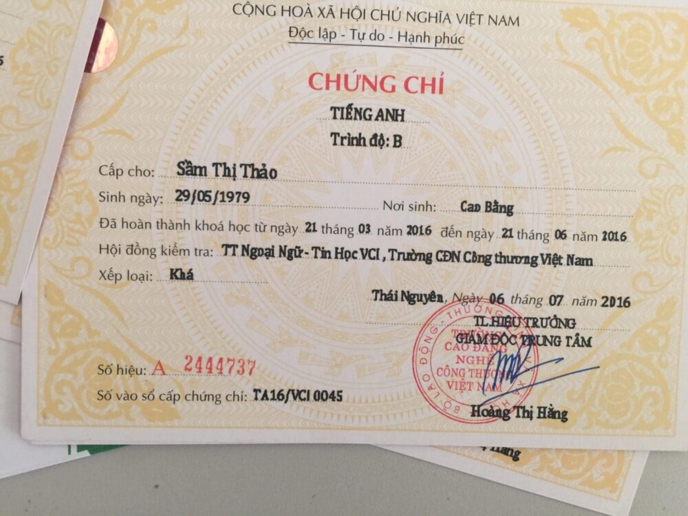 Chứng chỉ tiếng Anh B2 