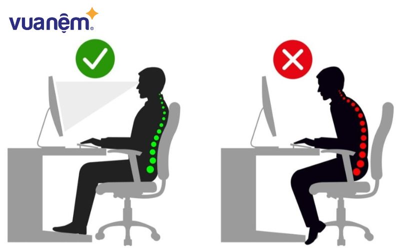 So sánh ảnh hưởng tới cột sống của ghế ngồi Ergonomics và ghế bình thường