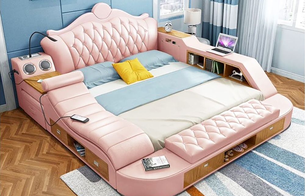 Giường massage màu hồng