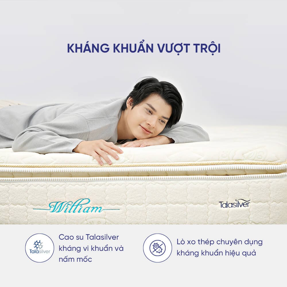 nệm lò xo túi độc lập Dunlopillo William 1m8