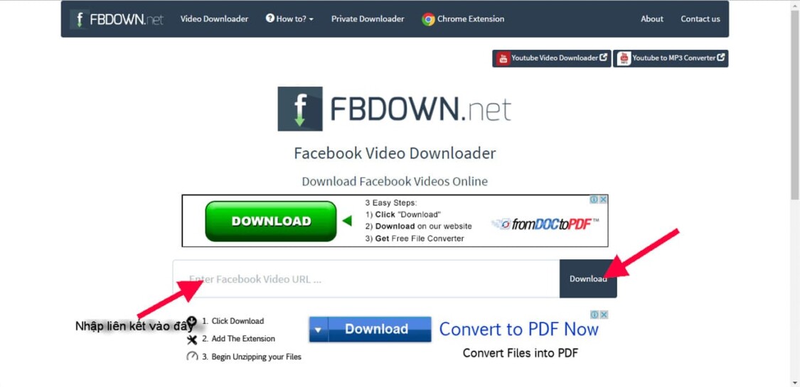 Sử dụng Fbdown.net để tải video Facebook 