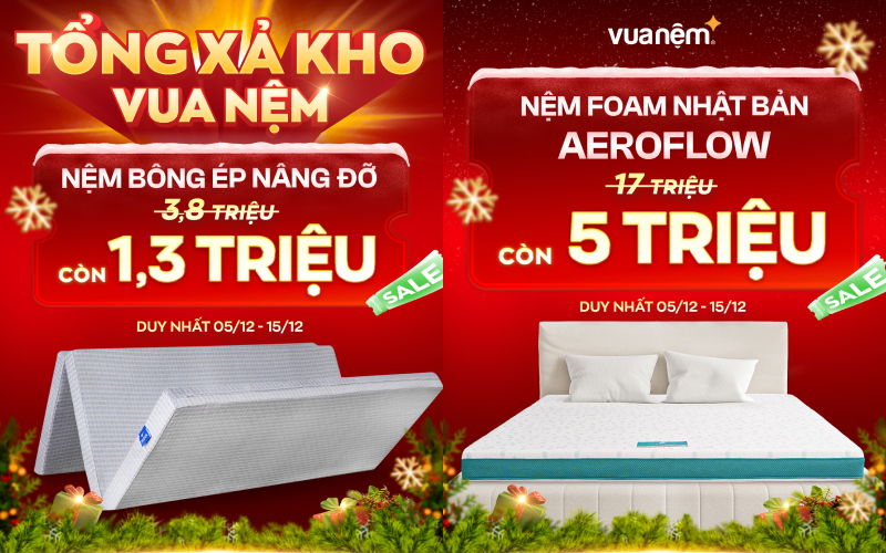 Tổng Xả kho Vua Nệm - Duy nhất 05/12 - 5/12