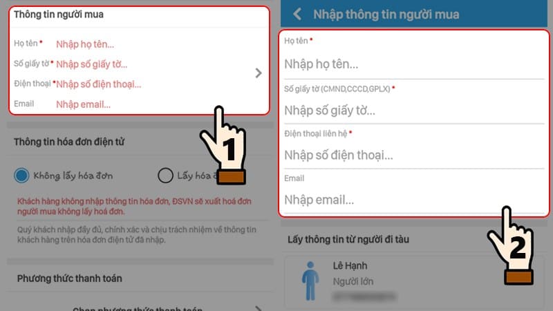 cách đặt vé tàu online bằng điện thoại bước 5-2