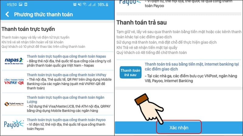 cách đặt vé tàu online bằng điện thoại bước 6