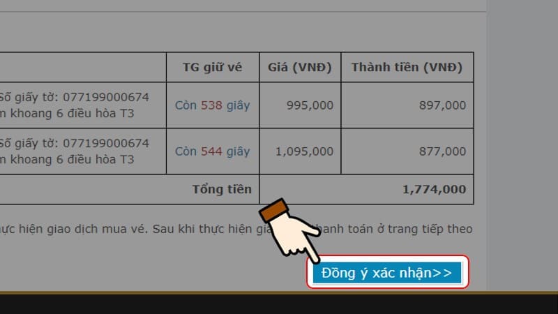 Cách đặt vé tàu online bằng máy tính bước 10