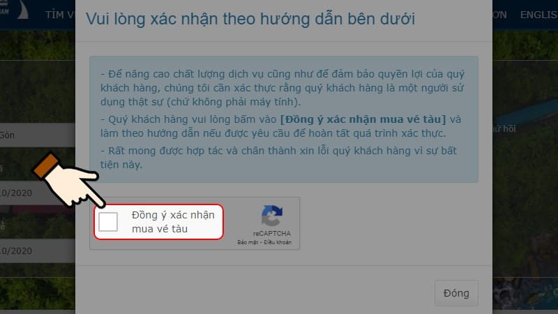 Cách đặt vé tàu online bằng máy tính bước 3