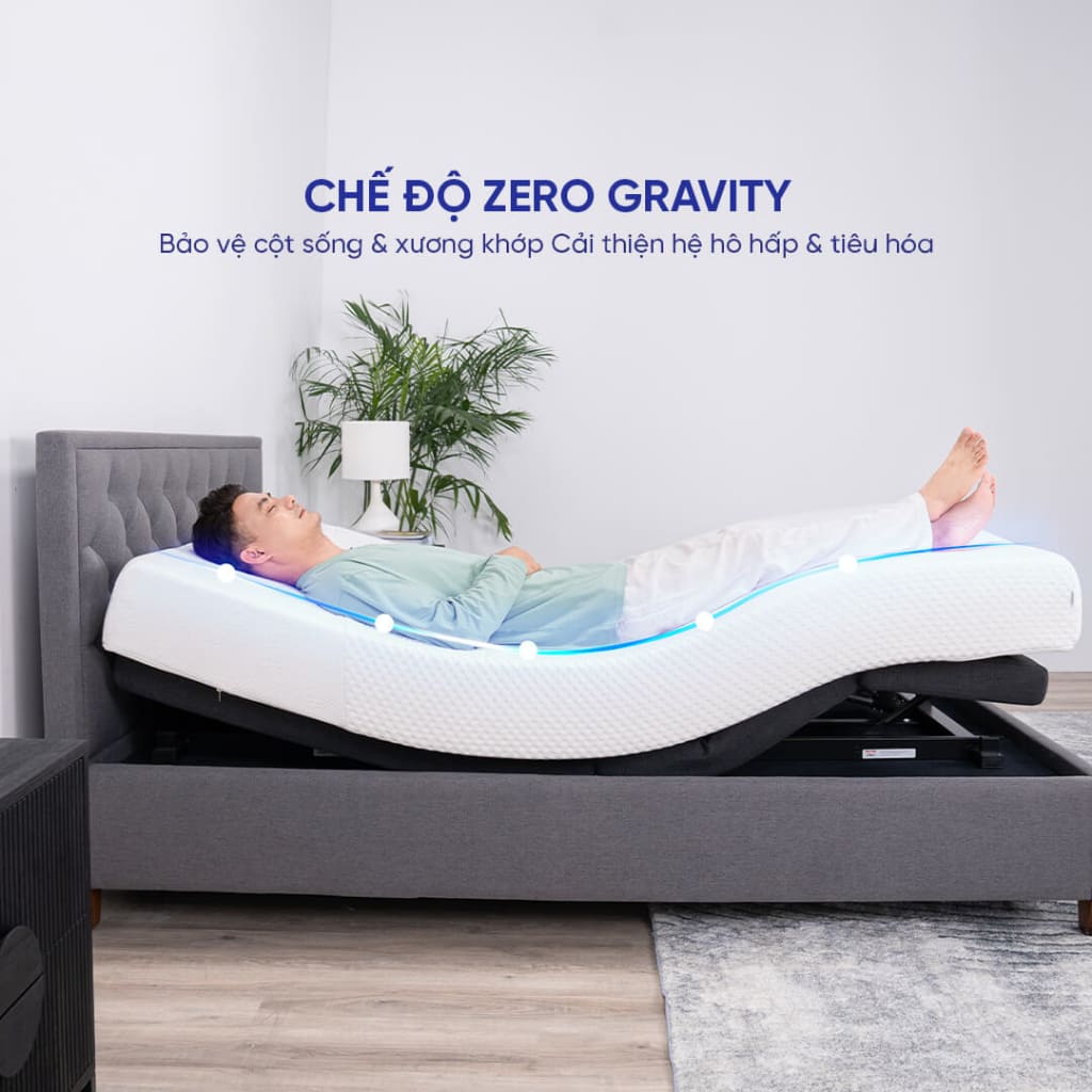 Chế độ Gravity Zero của giường điểu khiển sleeptek