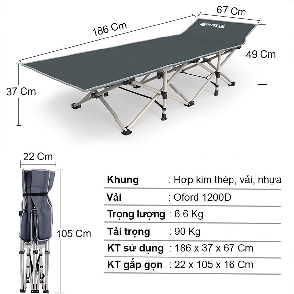 Giường xếp đi dã ngoại GA-105 