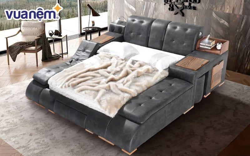 Giường mát xa toàn thân có thiết kế hiện đại bằng da