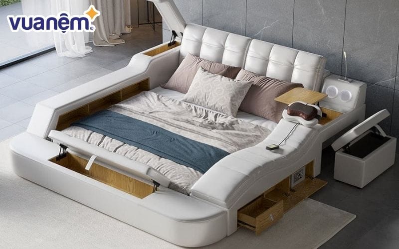 Giường mát xa màu trắng trang nhã