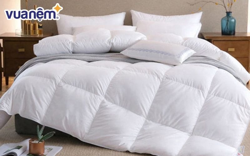 Kết cấu vách ngăn càng tốt thì chăn lông vũ có chất lượng càng cao, đảm bảo chất lượng giấc ngủ.