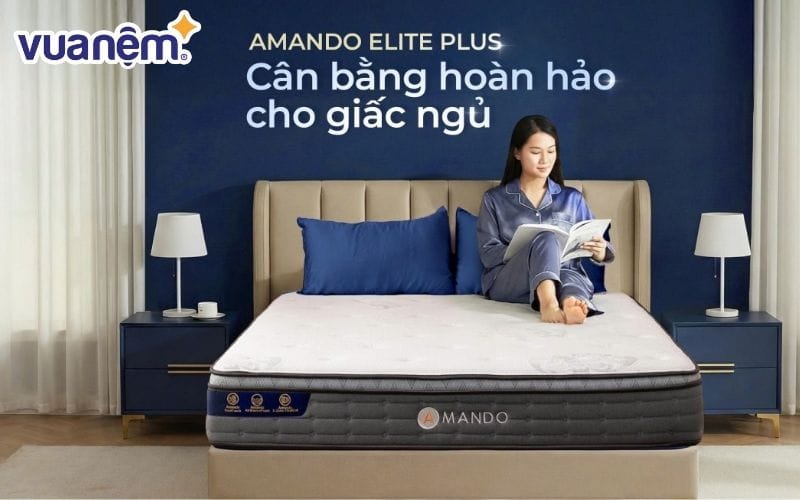 Nệm lò xo túi độc lập Amando Elite Plus giúp giảm rung động

