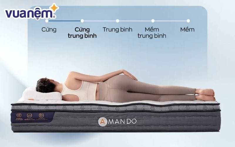 Nệm lò xo túi độc lập Amando Elite Plus