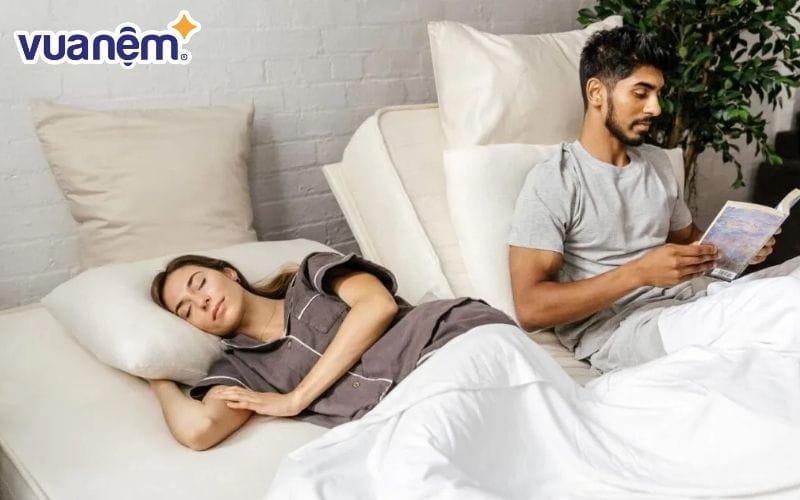 Do 2 chiếc nệm được thiết kế tách rời nên, sự lan truyền chuyển động sẽ giảm tối đa