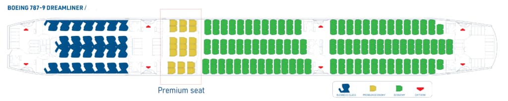 Sơ đồ ghế máy bay Boeing 787-9 Dreamliner