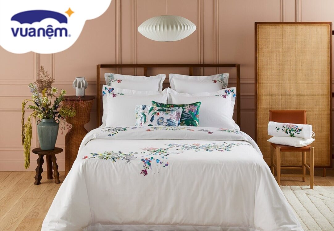 chăn ga gối cotton thêu