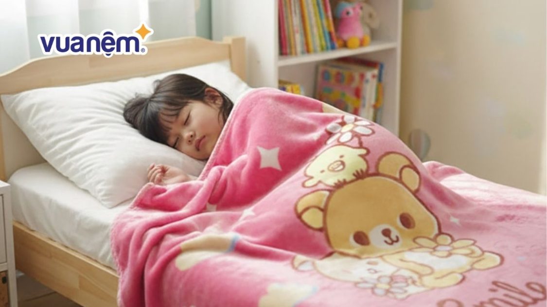 chăn ga gối đệm giữ ấm mùa đông cho bé