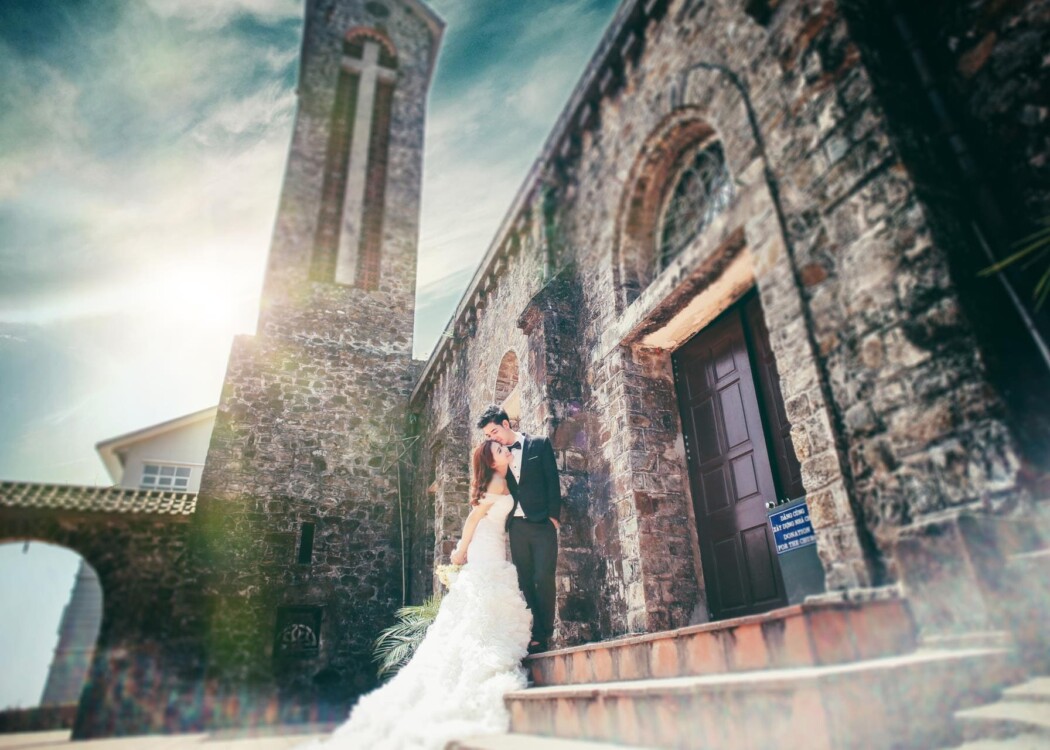 địa điểm chụp ảnh cưới đẹp ở Nhà thờ Đá Tam Đảo