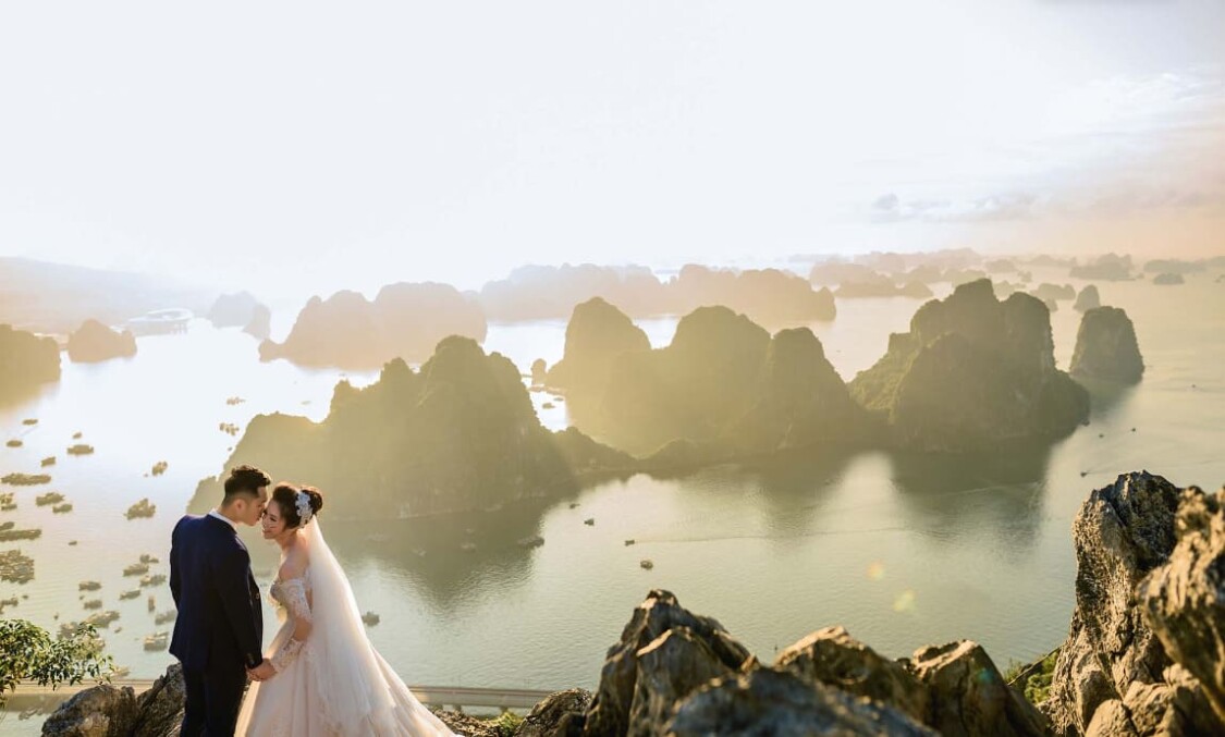địa điểm chụp ảnh cưới đẹp ở vịnh bái tử long quảng ninh