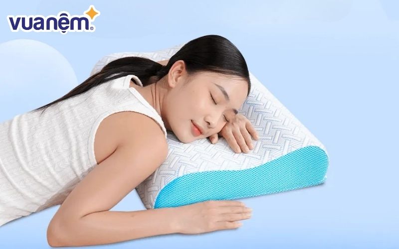Độ cao của gối với mỗi tư thế nằm, cụ thể là nằm sấp